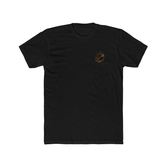 Front of black Mouse & Key gDrip gaming shirt featuring orange graffiti-style mouse graphic design