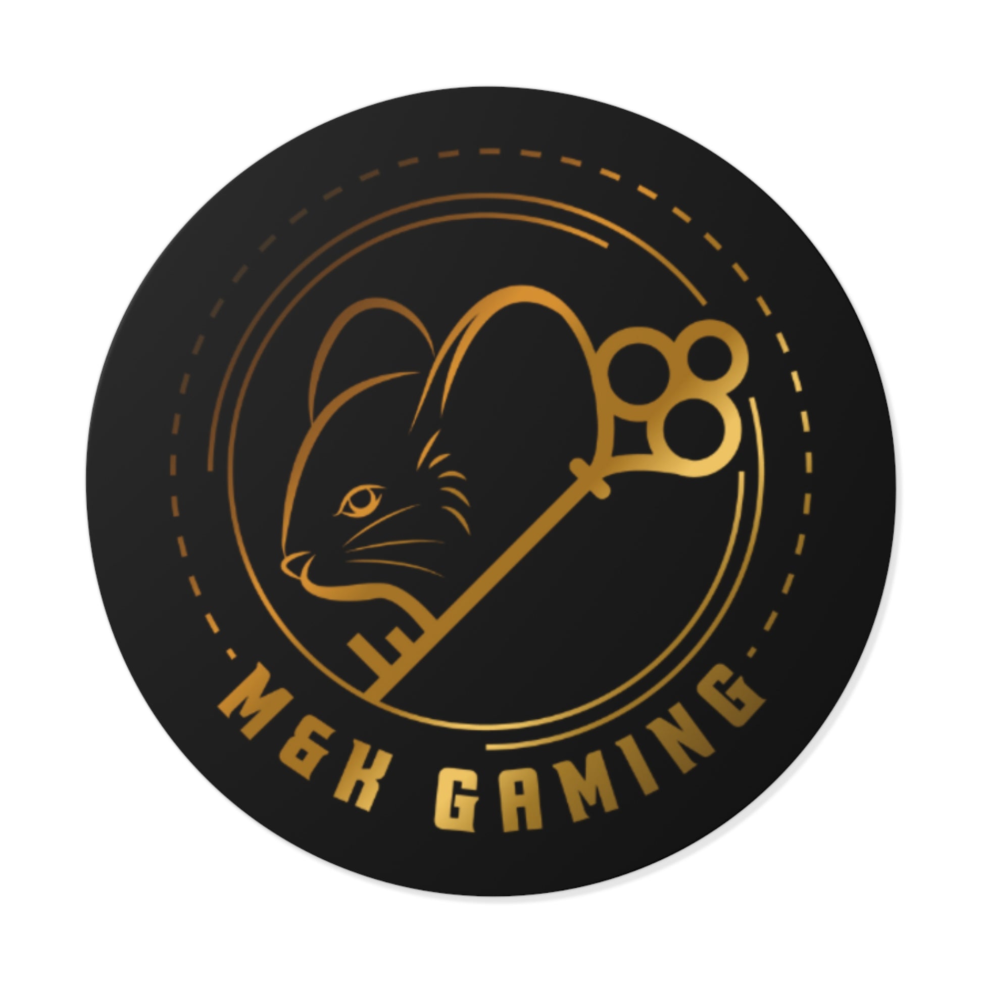 Gold M & K Gaming Round Stickers