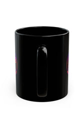 Black Ceramic Mug — Neon Pink 'Mouse & Me', 11oz/15oz