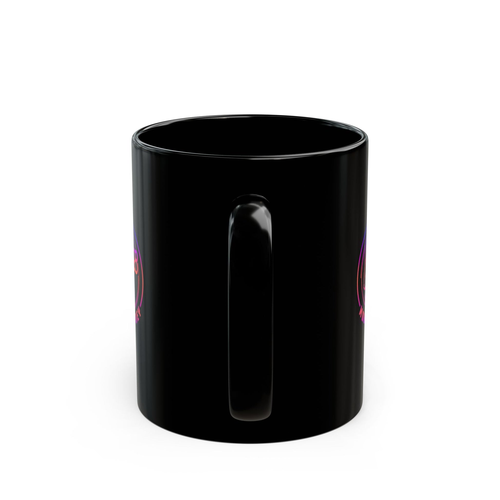 Black Ceramic Mug — Neon Pink 'Mouse & Me', 11oz/15oz