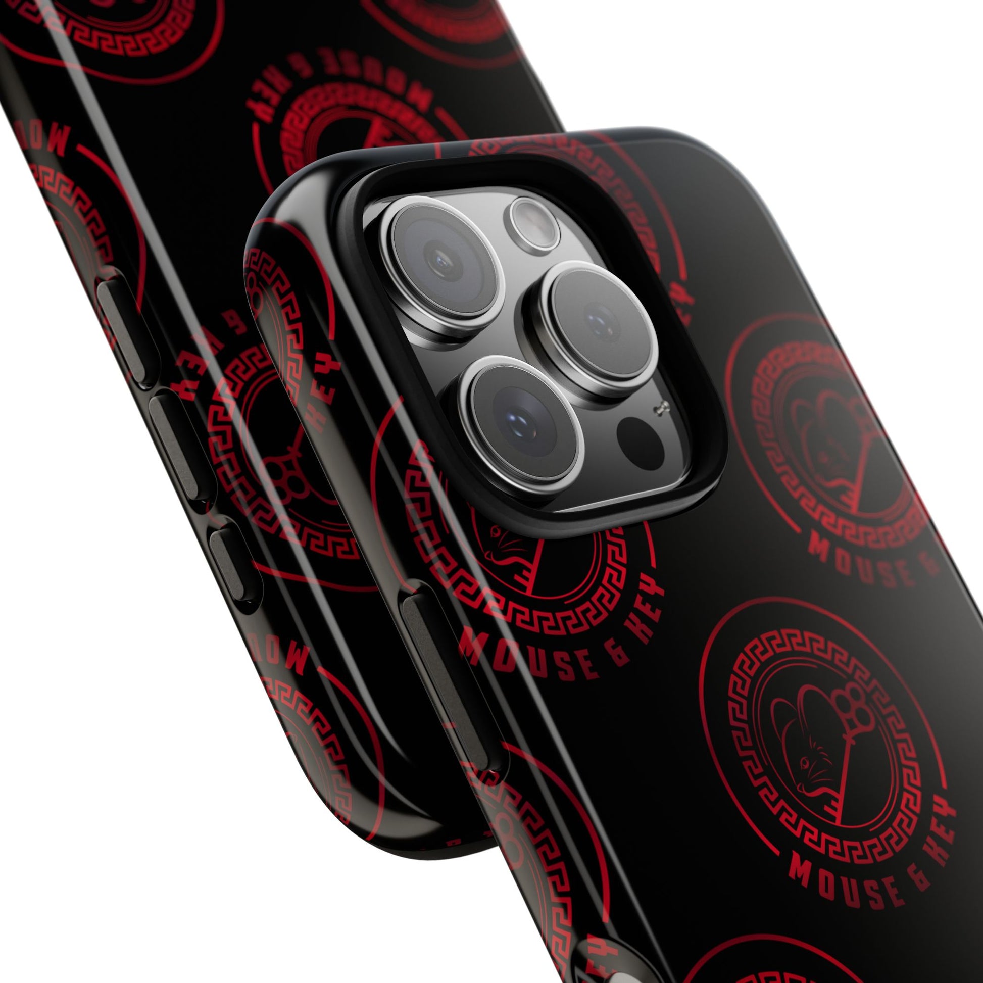 Coque de téléphone — Motif logo M&K à timbre rouge