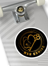 Gold M & K Gaming Round Stickers