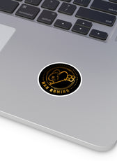 Gold M & K Gaming Round Stickers