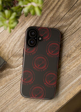 Coque de téléphone — Motif logo M&K à timbre rouge