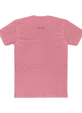 Back of pink mental health awareness gaming shirt featuring “Keep Pressing Forward” graphic from the Mouse & Key Still Here Collection
