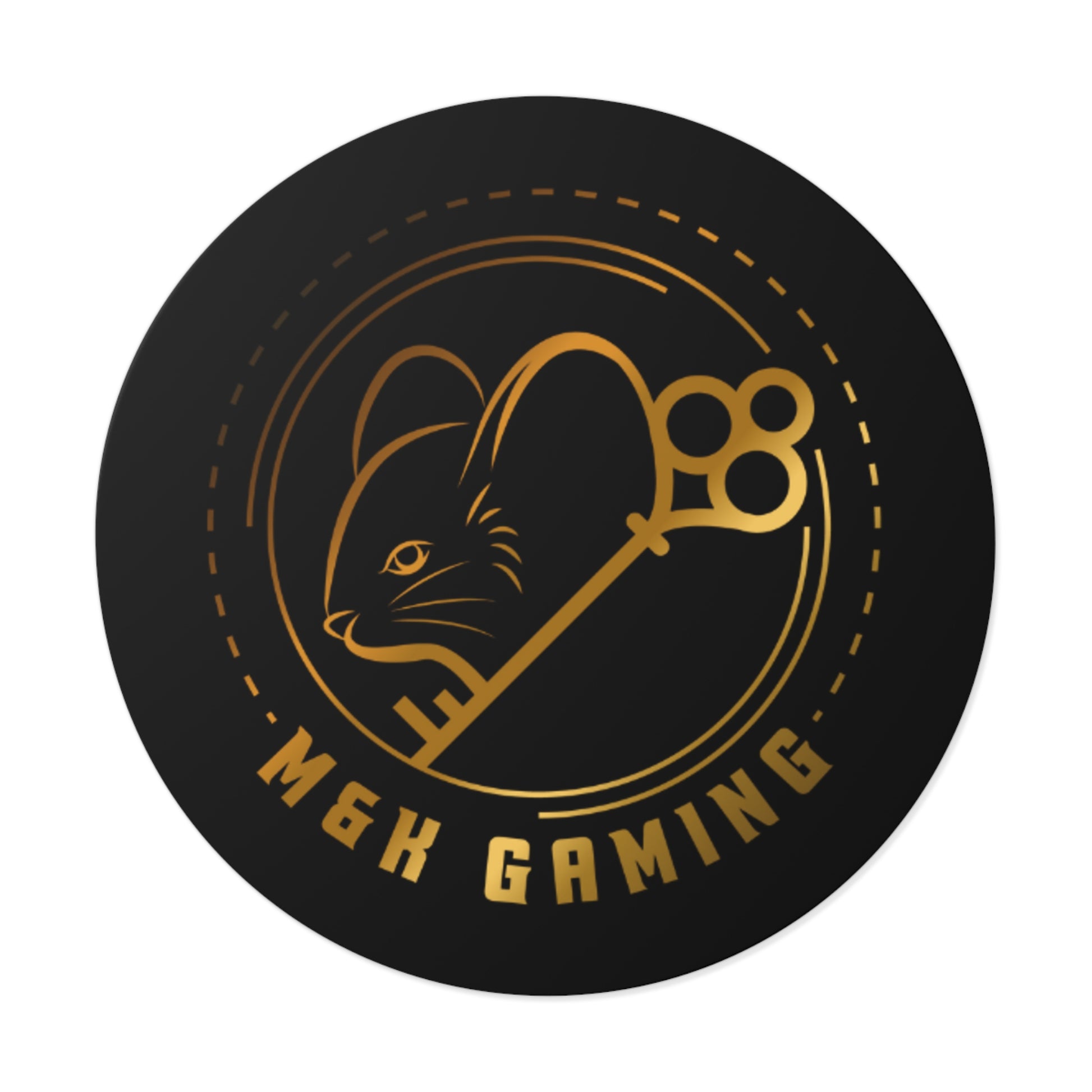 Gold M & K Gaming Round Stickers