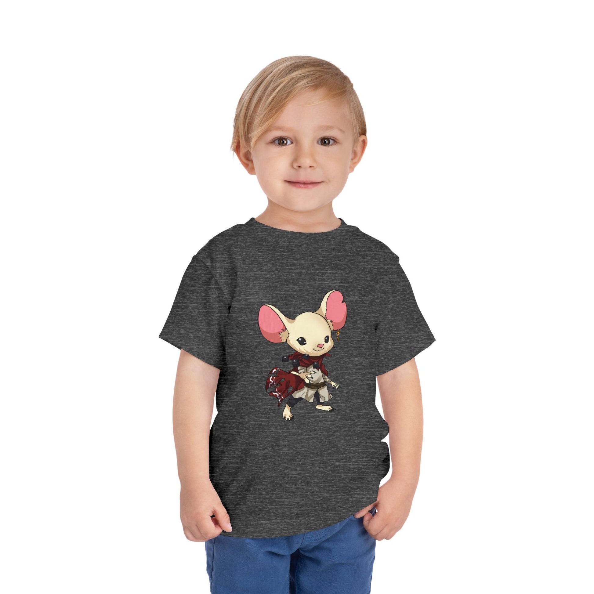 Toddler Tee — Cute Warrior Mouse Graphic Shirt