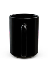 Black Ceramic Mug — Neon Pink 'Mouse & Me', 11oz/15oz