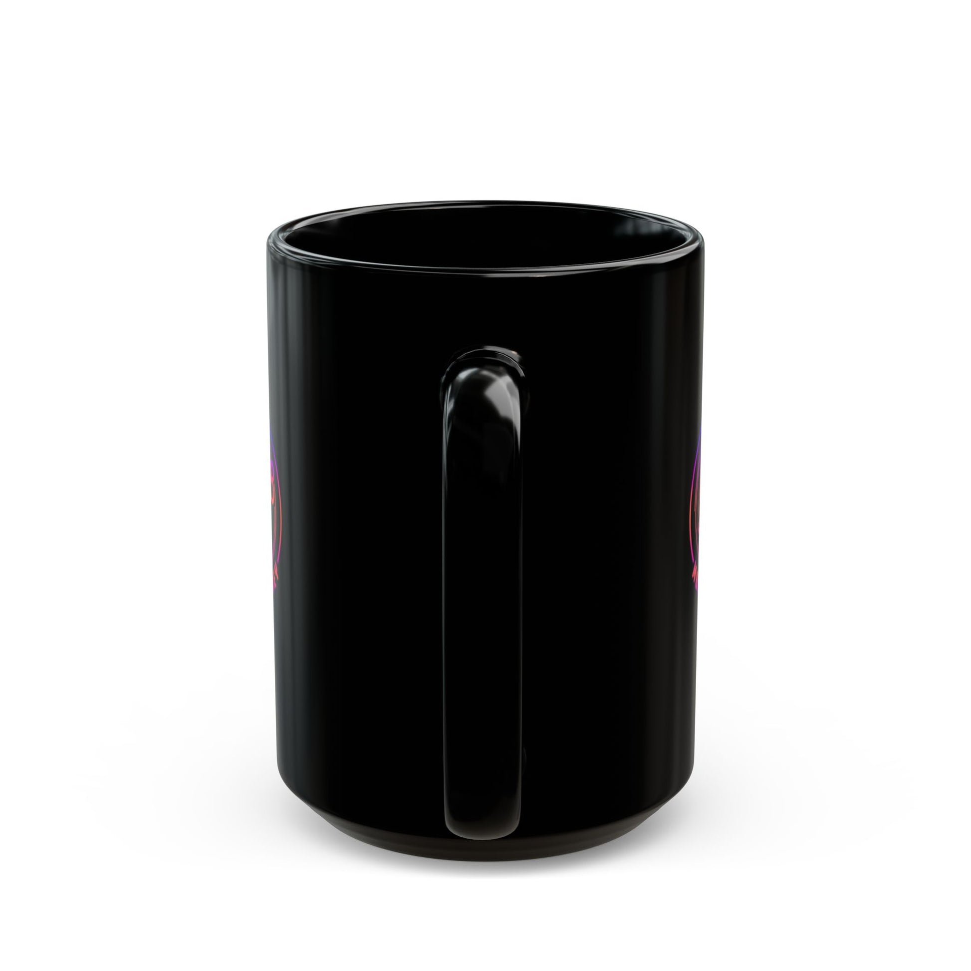 Black Ceramic Mug — Neon Pink 'Mouse & Me', 11oz/15oz