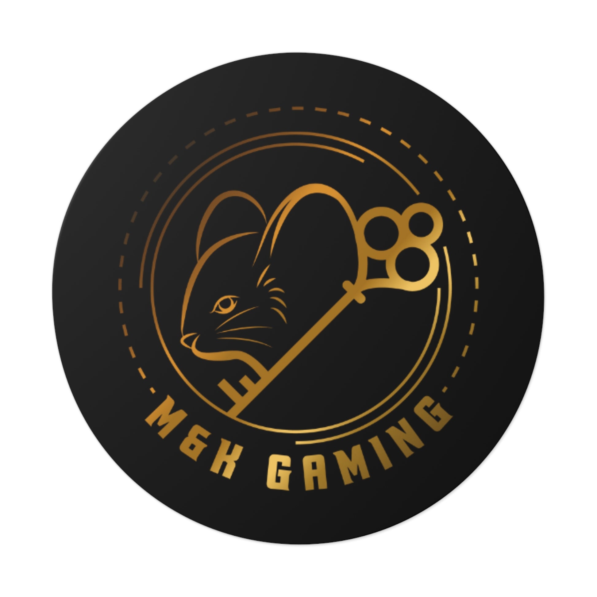 Gold M & K Gaming Round Stickers