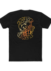 Back of black Mouse & Key gDrip gaming shirt featuring orange graffiti-style mouse graphic design