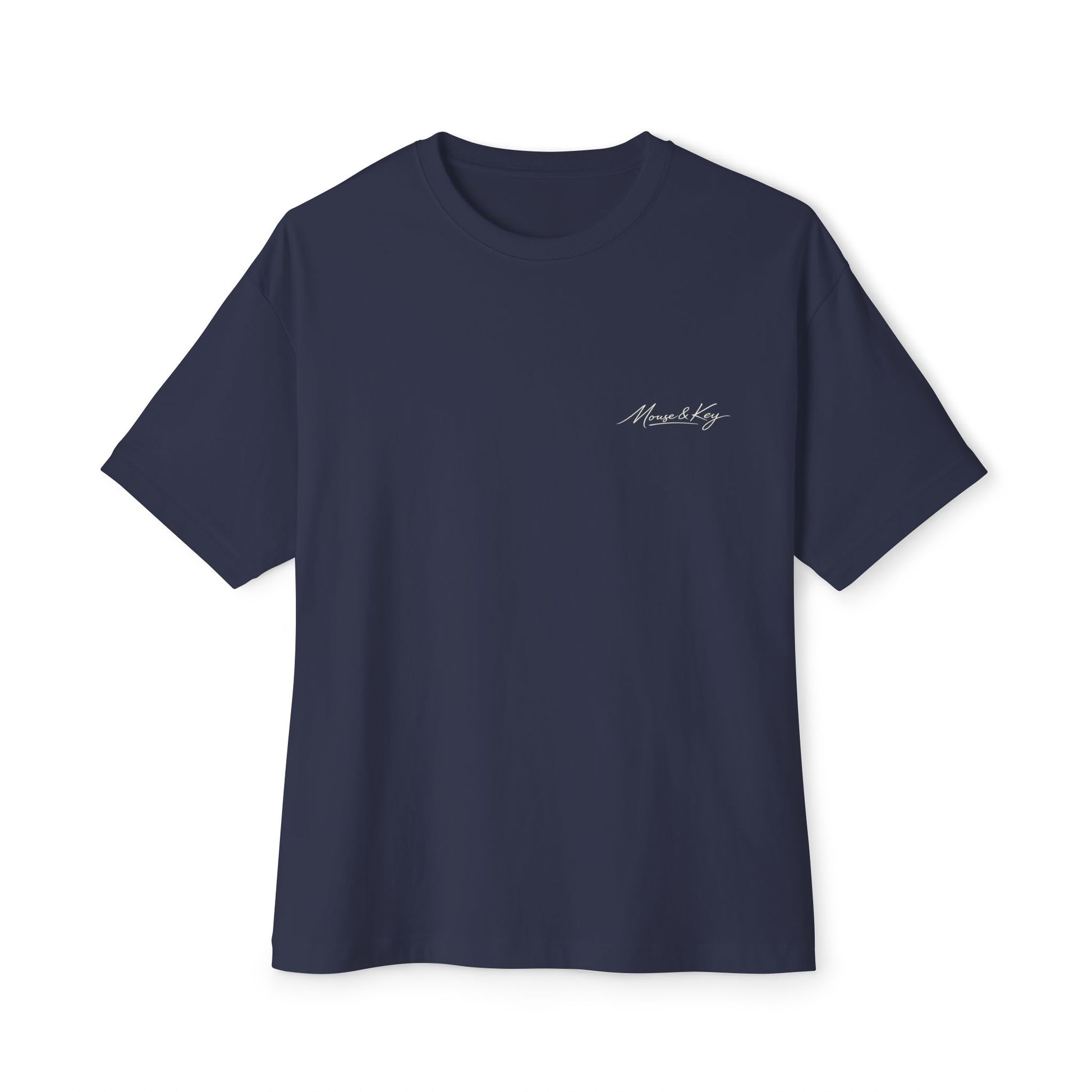 Front of Navy gaming mental health awareness shirt featuring “I Logged In Instead of Giving Up” graphic from Mouse & Key