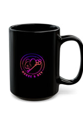 Black Ceramic Mug — Neon Pink 'Mouse & Me', 11oz/15oz