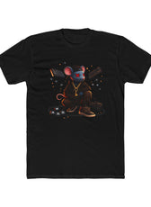 Front of black Mouse Streetwear gaming t-shirt featuring mouse character graphic with WASD keys and keyboard artwork
