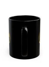 Mouse & Me Black Ceramic Mug (11oz/15oz) – Gold Logo Coffee Cup