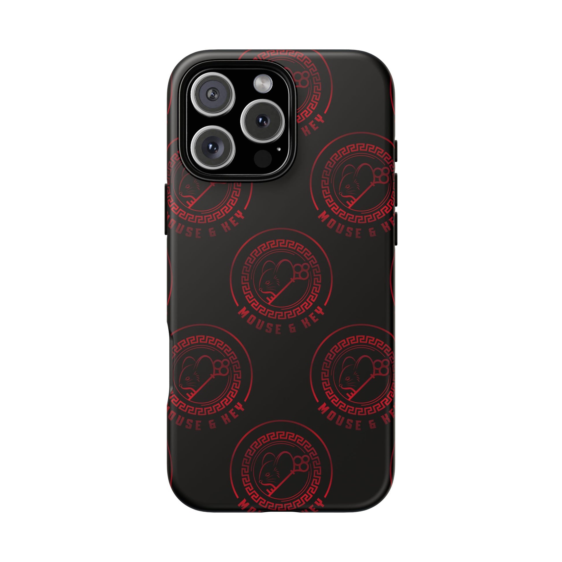 Coque de téléphone — Motif logo M&K à timbre rouge