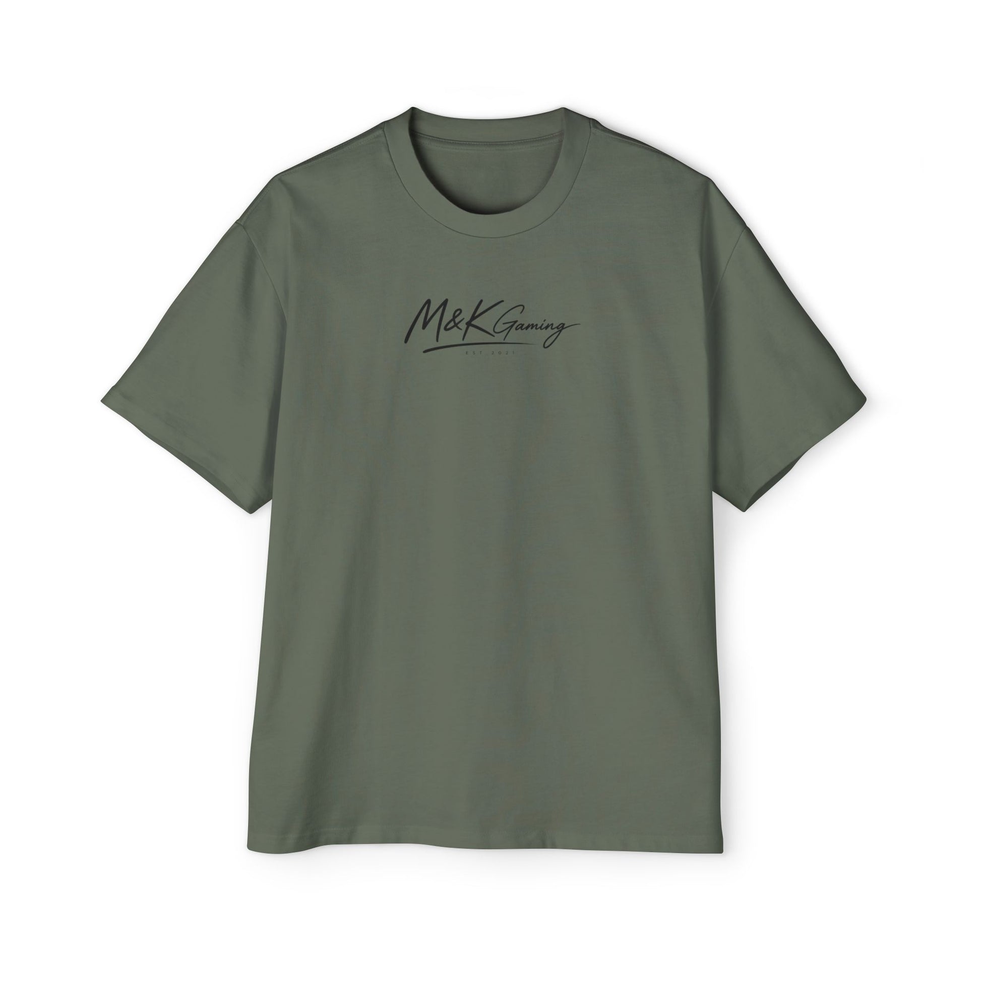 Cypress oversized Mouse & Key gaming t-shirt with minimalist white M&K signature logo design