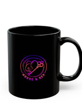 Black Ceramic Mug — Neon Pink 'Mouse & Me', 11oz/15oz