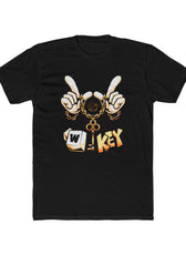 Front of black W-Key gaming t-shirt symbolizing moving forward in gaming and life