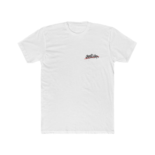 Front of white Mouse & Key Graffiti Tee featuring minimalist logo graphic on chest