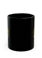 Mouse & Me Black Ceramic Mug (11oz/15oz) – Gold Logo Coffee Cup