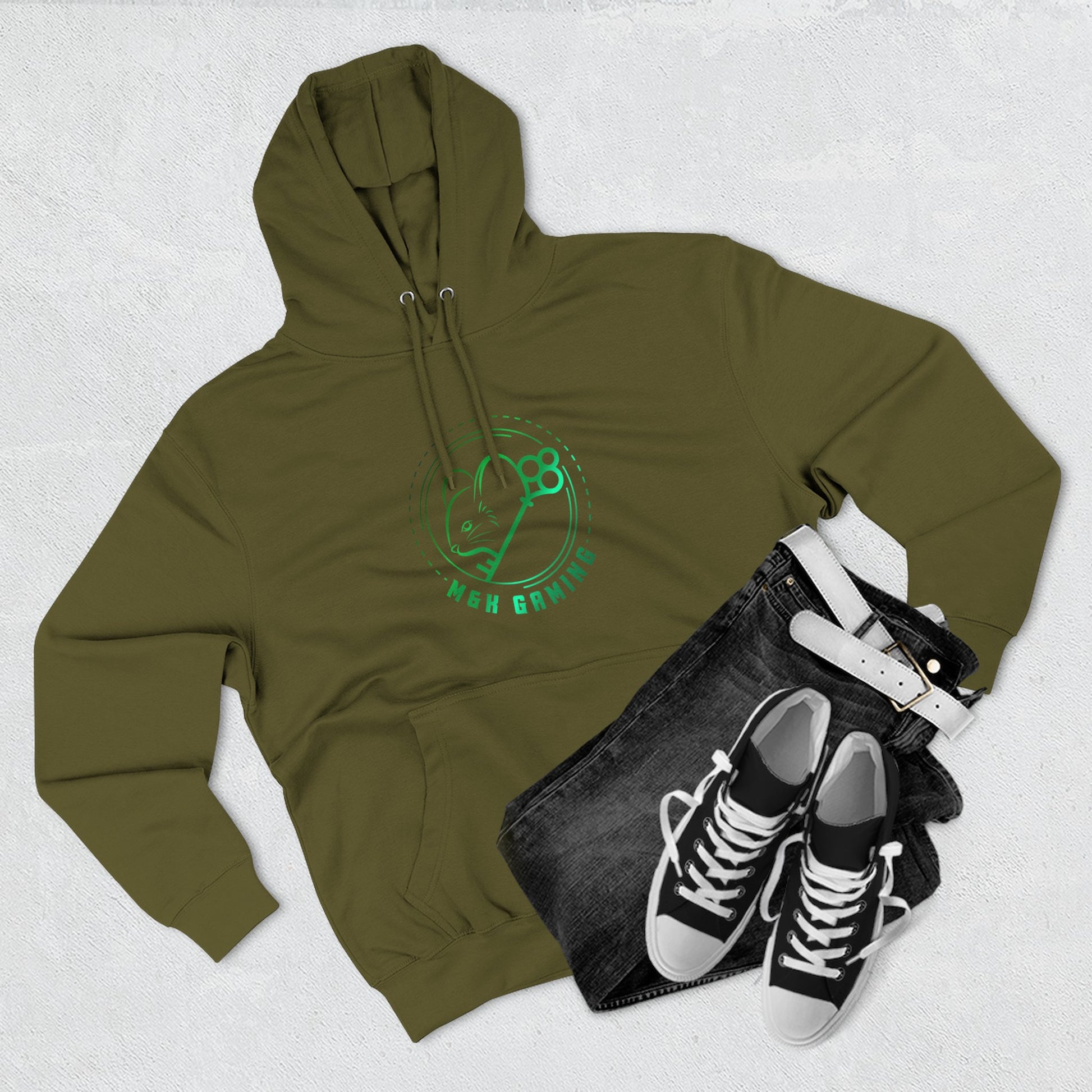 Green M & K Gaming Emblem - Fleece Hoodie