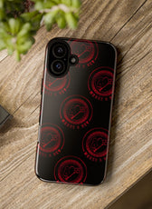 Coque de téléphone — Motif logo M&K à timbre rouge