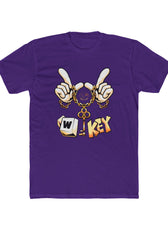 Front of purple W-Key gaming t-shirt symbolizing moving forward in gaming and life