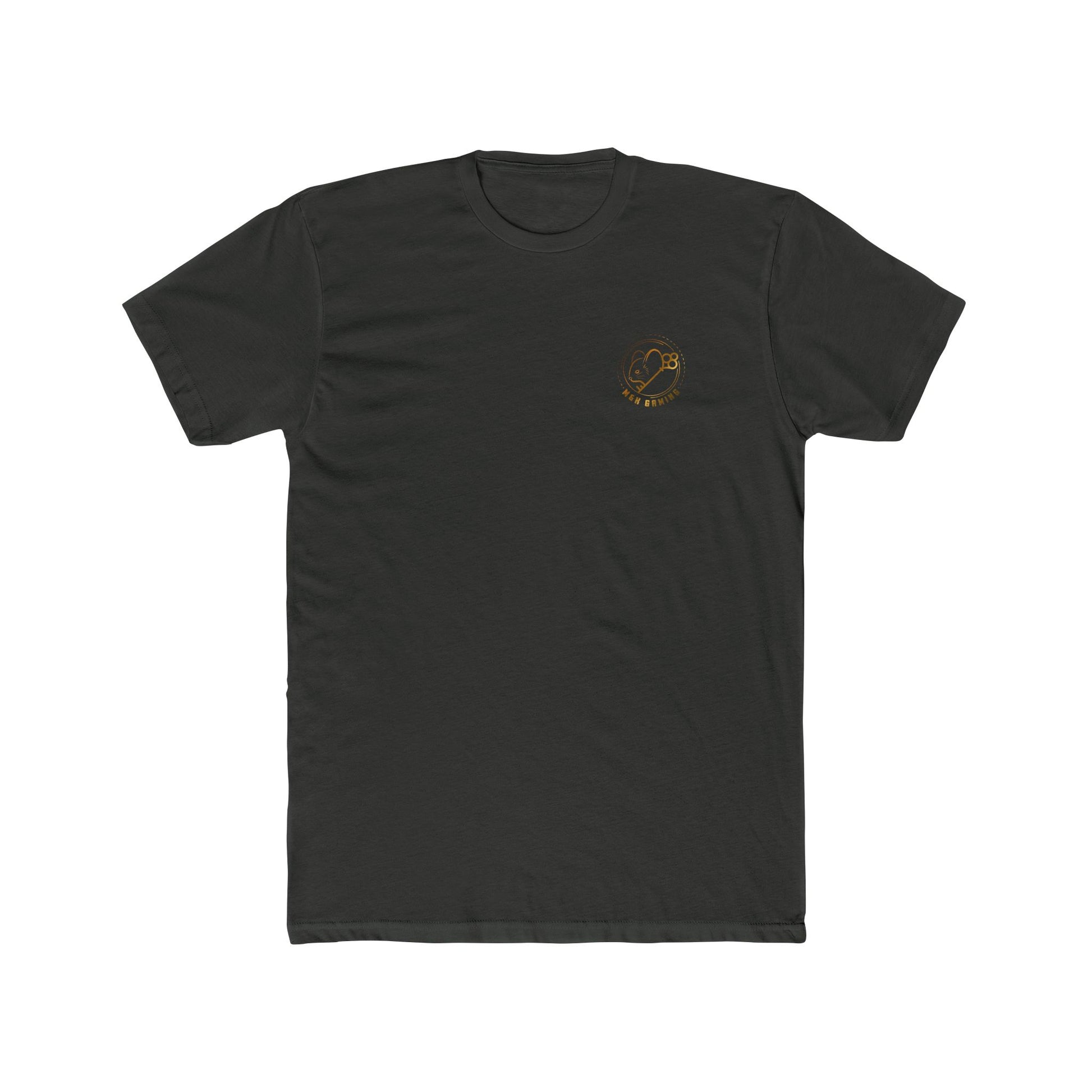 Front of Heavy metal Mouse & Key gDrip gaming shirt featuring orange graffiti-style mouse graphic design