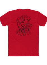 Back of red Mouse & Key bDrip gaming shirt featuring black graffiti-style mouse graphic design
