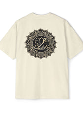 Back of Butter Mouse & Key Mandala oversized tee featuring intricate mandala mouse logo graphic design
