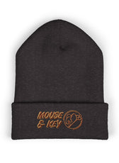 Bonnet de gaming brodé souris et clavier – Blanc