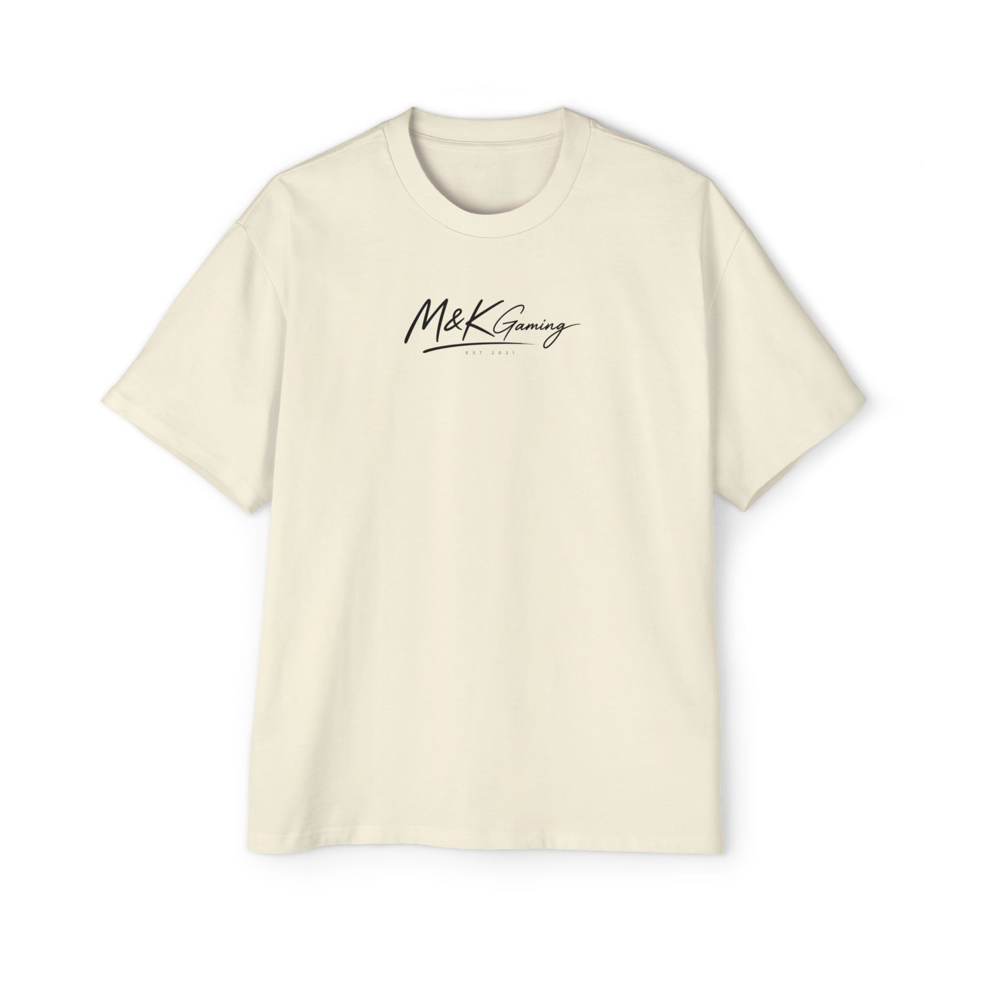 Butter oversized Mouse & Key gaming t-shirt with minimalist white M&K signature logo design