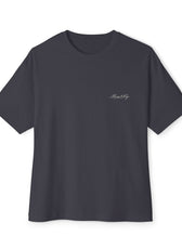 Front of dark grey mental health awareness gaming shirt from the Mouse & Key Still Here Collection