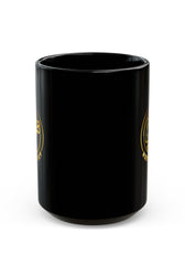 Mouse & Me Black Ceramic Mug (11oz/15oz) – Gold Logo Coffee Cup