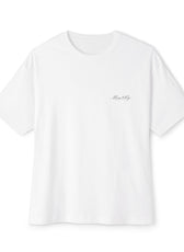 Front of white mental health awareness gaming shirt from the Mouse & Key Still Here Collection