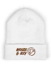Bonnet de gaming brodé souris et clavier – Blanc