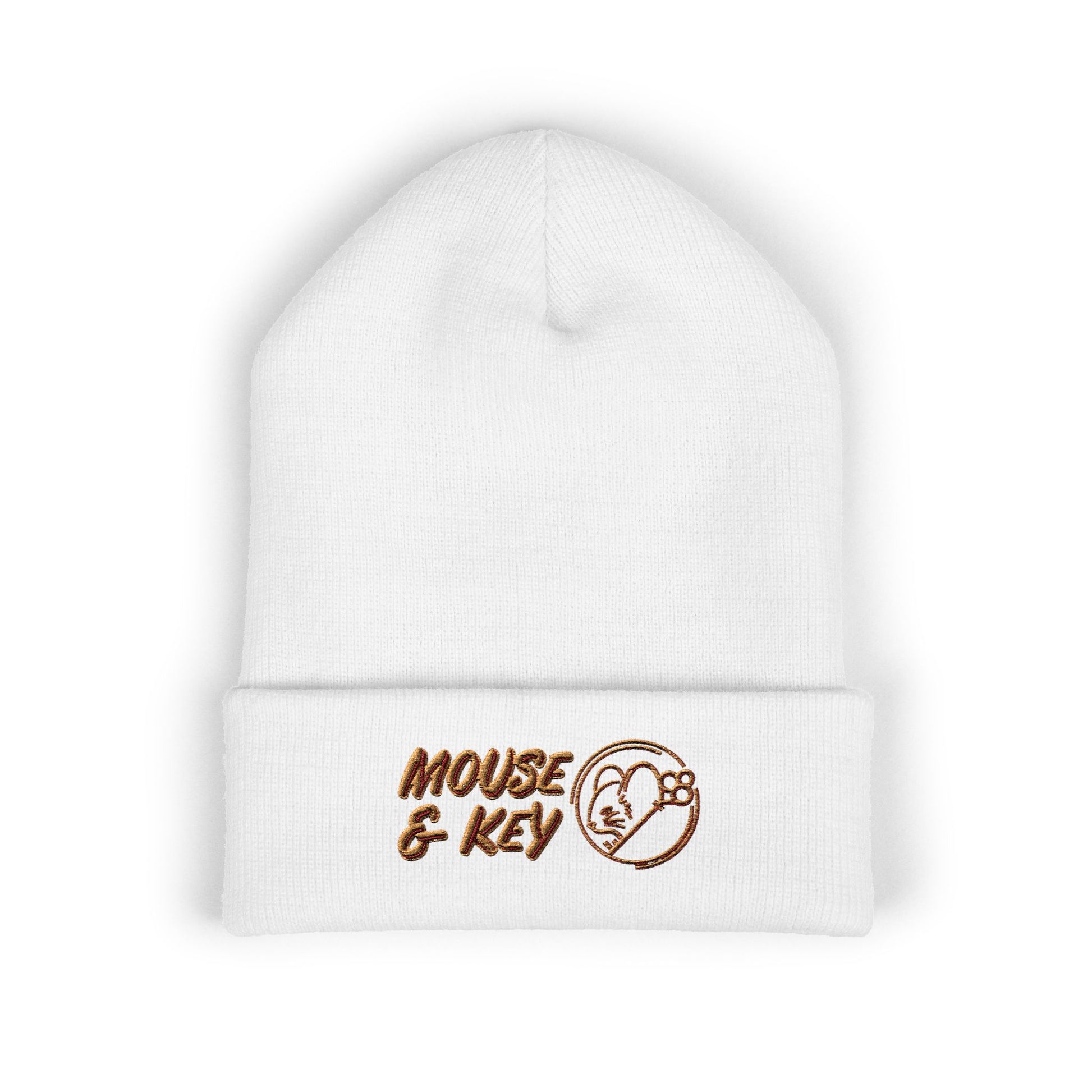 Bonnet de gaming brodé souris et clavier – Blanc
