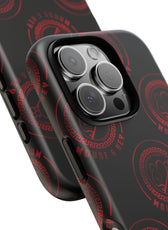 Coque de téléphone — Motif logo M&K à timbre rouge