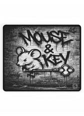 Compact Mouse & Key gaming mouse pad measuring 14.4 by 12.1 inches