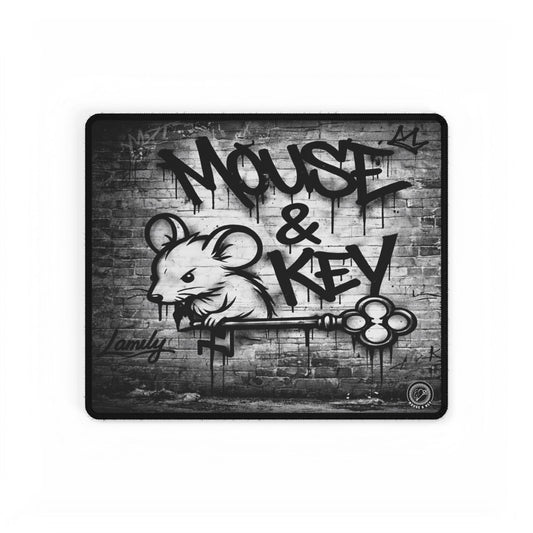 Compact Mouse & Key gaming mouse pad measuring 14.4 by 12.1 inches