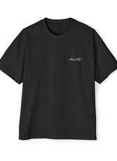 Front of black Mouse & Key Mandala oversized tee featuring intricate mandala mouse logo graphic design