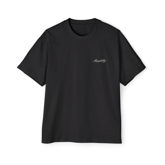 Front of black Mouse & Key Mandala oversized tee featuring intricate mandala mouse logo graphic design