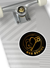 Gold M & K Gaming Round Stickers