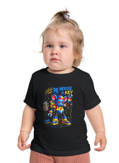 Mouse & Key Baby Tee — Colorful Robot Mouse Graphic T-Shirt
