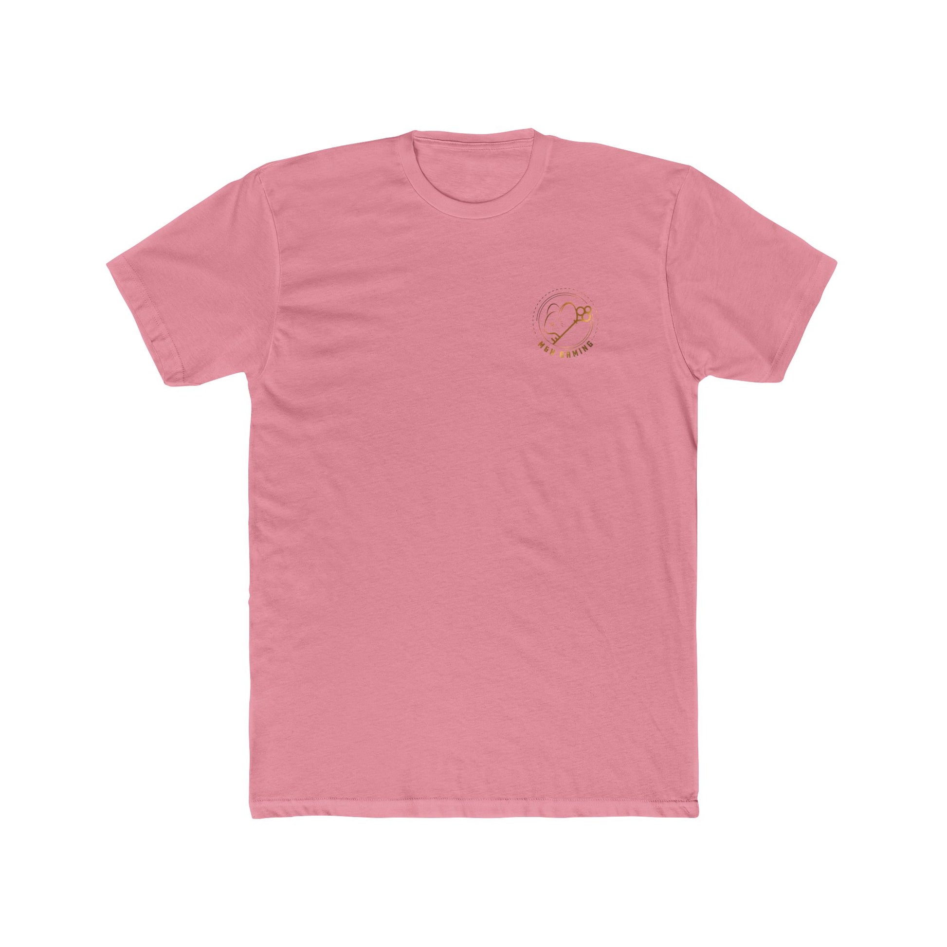 Front of light pink Mouse & Key bDrip gaming shirt featuring black graffiti-style mouse graphic design