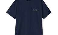 Front of Navy Mouse & Key Mandala oversized tee featuring intricate mandala mouse logo graphic design