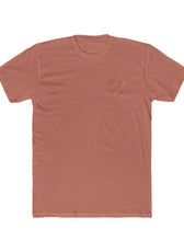 Front of desert pink Mouse & Key bDrip gaming shirt featuring black graffiti-style mouse graphic design