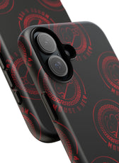 Coque de téléphone — Motif logo M&K à timbre rouge