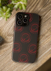 Coque de téléphone — Motif logo M&K à timbre rouge